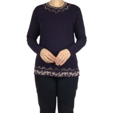 Ece Giyim Kadın Yaka Etek Işleme ve Taşlı Mevsimlik Nergis Bluz