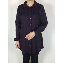 Mevsimlik Kolları Lastikli Boydan Düğmeli Gömlek