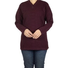 Ece Giyim Kadın Vyaka Kapalı Üç Düğmelı Kalın Kışlık Anne Bluz