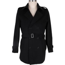 Blu Kruvaze Yün Kaban