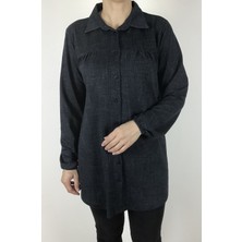 Ece Giyim Mevsimlik Kolları Lastikli Boydan Düğmeli Gömlek