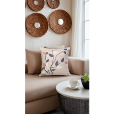 Aurevia Soft Yaprak Nakış Işlemeli Kırlent Kılıfı