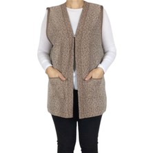 Ece Giyim Kadın Önü Agraflı Cepli Kalın Kışlık Yelek