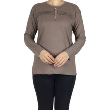 Kadın Yün Viskon Mevsimlik Sade Anne Bluz