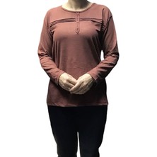 Kadın Yün Viskon Mevsimlik Sade Anne Bluz