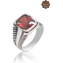 Midyat Nurtaş Gümüş Yakut Taşlı  Dikdörtgen Model 925 Ayar Gümüş Çocuk Yüzük 201023735