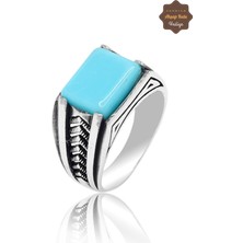 Midyat Nurtaş Gümüş Firuze Taşlı Dikdörtgen Model 925 Ayar Gümüş Çocuk Yüzük 201023737