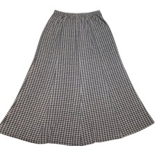 Ece Giyim Kabın Kazayağı Desenli Parçalı Mevsimlik Balık Etek