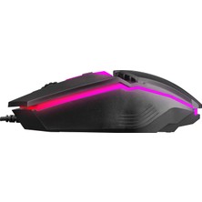 Hytech HKM-X86 Quın Siyah USB Gökkuşağı Zemin Aydınlatmalı Gaming Oyuncu Klavye + Mouse Set