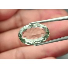 Aries 12.84 Ct 19.2x13 mm Vs Oval Natural Green Quartz, Brazil