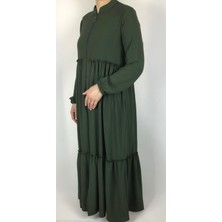 Ece Giyim Ayrobin Fırfırlı Kolağzı Lastikli Cepli Fermuarlı Ferace