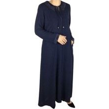 Ece Giyim Kadın Petek Kumaş Yakası Ipli Cepli Göğüs Kulplu Büyük Beden Ferace