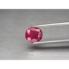 Aries 1.30 Ct 7x6.2 mm Oval Purplish Red Ruby Unheated Tanzania