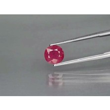 Aries 1.73 Ct 7.5x7 mm Cushion Purplish Red Ruby Unheated Tanzania
