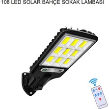 108 LED Solar Güneş Enerjili Bahçe Sokak Aydınlatma Işığı Şarjlı Kumandalı 3 Modlu Bahçe Lambası