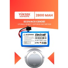 Electroll Ecovacs CEN361 Uyumlu Batarya (Yüksek Kapasite) 2800MAH Pil Robot Süpürge Bataryası
