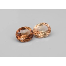 Aries 10.92 ct Pair 2pcs T.w Vs Oval Natural Champagne Topaz, Brazil