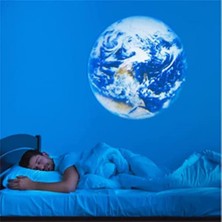 Dünya ve Ay Temalı Yatak Odası LED Gece Lambası Yıldızlı Atmosfer Projeksiyonlu Şarjlı LED Gece Lambası