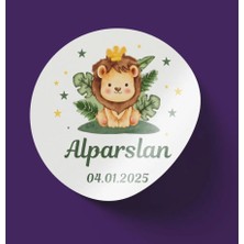 Sticker 3,5x3,5cm 50 Adet Aslan Figürlü