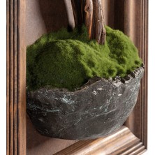 Timber Bonsai Tablaeu - 7 - Masif Ahşap Çerçeveli 3 Boyutlu Yapay Ağaç Tablosu 33X60 cm