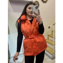 Rossa Butik Kuşaklı Kapüşonlu Şişme Yelek
