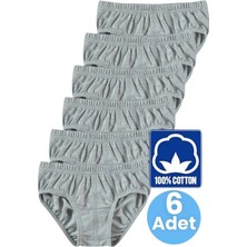 Uniquetrenders Erkek Çocuk  Pamuklu 6'lı Gri Slip Külot