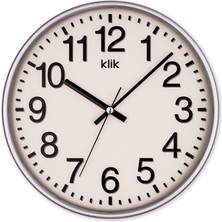 Klik Venüs Gümüş Minimalist Duvar Saati