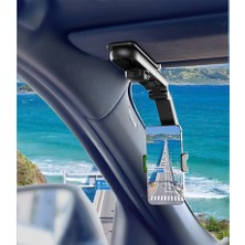 **360° Dönen Araç Içi Telefon Tutucu - Güneşlik Montajlı, Şık ve Dayanıklı Tasarım, Universal Uyumlu, Güçlü Tutuş, Güvenli Sürüş, Navigasyon ve Video Için Ideal, Kolay Kurulum!**