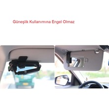 **360° Dönen Araç Içi Telefon Tutucu - Güneşlik Montajlı, Şık ve Dayanıklı Tasarım, Universal Uyumlu, Güçlü Tutuş, Güvenli Sürüş, Navigasyon ve Video Için Ideal, Kolay Kurulum!**
