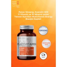 Tennen Nutrition Multivitamin Energy - Panax Ginseng, Koenzim Q10 Multivitamin ve Mineraller, 30 Tablet