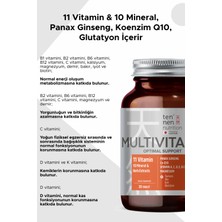 Tennen Nutrition Multivitamin Energy - Panax Ginseng, Koenzim Q10 Multivitamin ve Mineraller, 30 Tablet