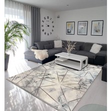 Ecosia Dijital Kaymaz Yıkanabilir Krem Modern Salon Halısı Mutfak Halısı Yolluk Balkon Halısı Ev Dekor