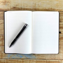 Kişiye Özel Isimli Siyah Ajanda Not Defteri ve Kalem Seti 2413B02