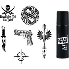 Airbrush Tattoo Savaş ve Dragon Spray Tattoo Ile Geçici Dövme Yapma Seti