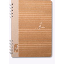 Prestij Love Kraft Çizgili Defter