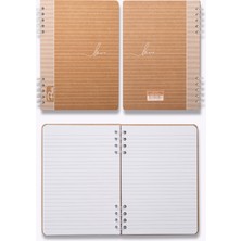 Prestij Love Kraft Çizgili Defter
