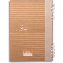 Prestij Love Kraft Çizgili Defter
