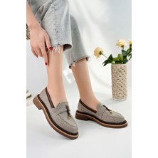 Marshetta Shoes Loressa Model Kahverengi Keten Kadın Loafer Günlük Ayakkabı