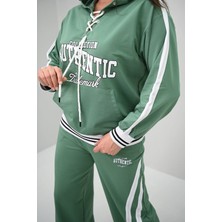 Koza Butik Kadın Büyük Beden Kordonlu Bol Paça Eşofman Takımı 8164-25