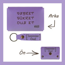 Miawiki Mor Menekşe, Sabır ve Şükür Dolu Hediyelik, Manevi Mesaj Yüklü, Isme Özel Cüzdan, Hatıralık Takım