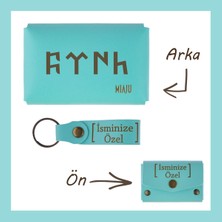 Miawiki Turkuaz, Göktürkçe Türk Yazılı, Isme Özel Cüzdan ve Anahtarlık Set, Değer Verdiğine Harika Hatıra