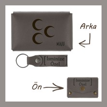 Miawiki Kül Gri, Üç Hilalin Işığında, Efsanevi Üç Hilal Tasarımı, Isme Özel Cüzdan ve Anahtarlık Set