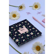 My Mia Art Mavi Papatya  Kenar Baskılı Defter, 16X16 cm