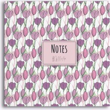 My Mia Art Pembe Lale  Kenar Baskılı Defter, 16X16 cm