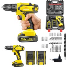 Rebellisch Germany 398VF 40 Ah Extreme Quality Series Darbeli Metal Şanzıman Çift Akülü Vidalama Matkap + 27 Parça Setli