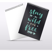 My Mia Art Stay Wild & Free  Sert Kapak Spiralli Bloknot, 12X17 cm