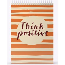 My Mia Art Think Positive  Sert Kapak Spiralli Bloknot, 12X17 cm