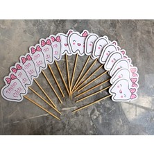 Hiras Dizayn 32PARÇA Ilk Dişim Çıktı Kız Diş Buğdayı Seti Banner Pasta Kürdanı Cupcake Süsü Seti