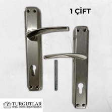 Turgutlar Yapı Bravo Yale Çelik Kapı Kolu Nikel Saten Oda Kapı Kolu Metal Kapı Kolu Ön Arka Takım 1 ÇİFT