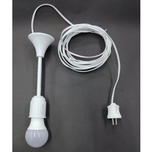 5 Metre 2x0.75 Kablolu Fişli Duylu Ampül Dahil Seyyar Lamba Uzatma Kablolu Tak Çalıştır Tamir Işığı